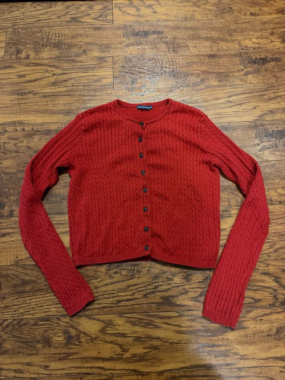 Brandy Melville Red Cable Knit Cardigan One Size